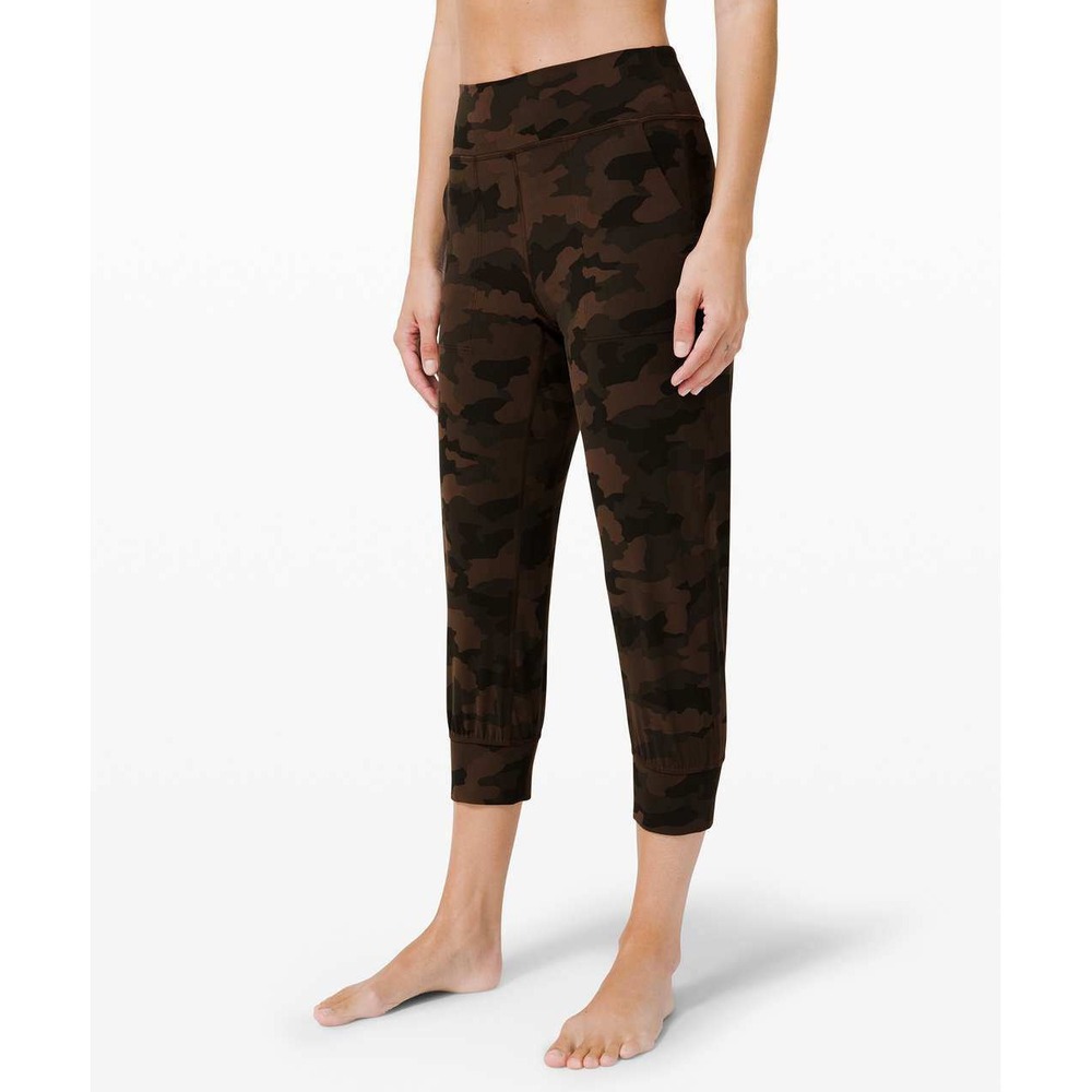 Lululemon Womens 6 Align Jogger Crop 23 Brown Camo High Rise Yoga Athleisure